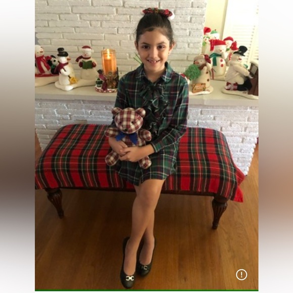 Ralph Lauren Classic Flannel Ruffles Long-Cuff Sleeves Shirtdress - Picture 2 of 9